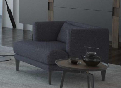 Gray single luxury designer armchair recliner wing chair modern